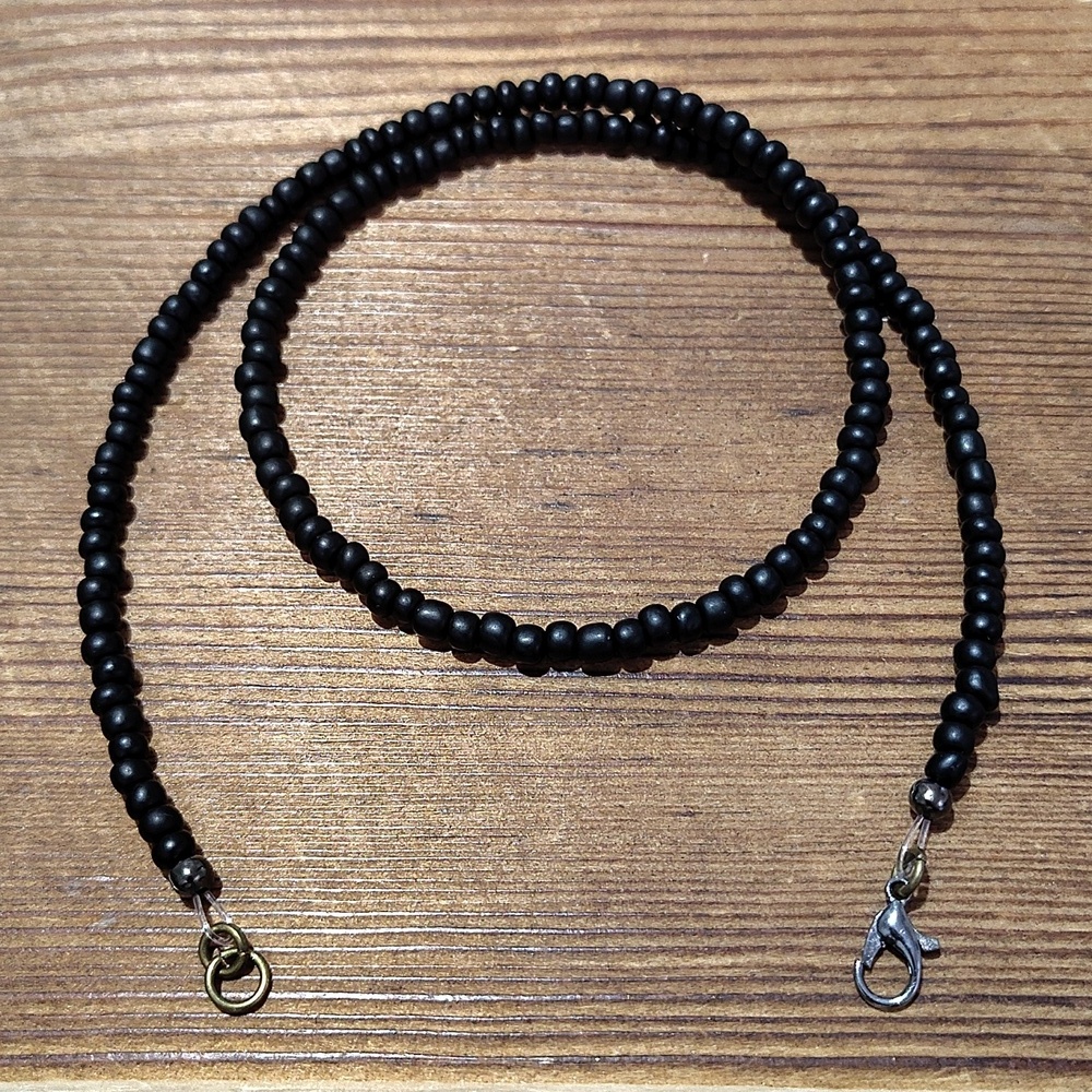 **2 for $10**Black Beaded Men's Necklace, Handmade Men's Necklace